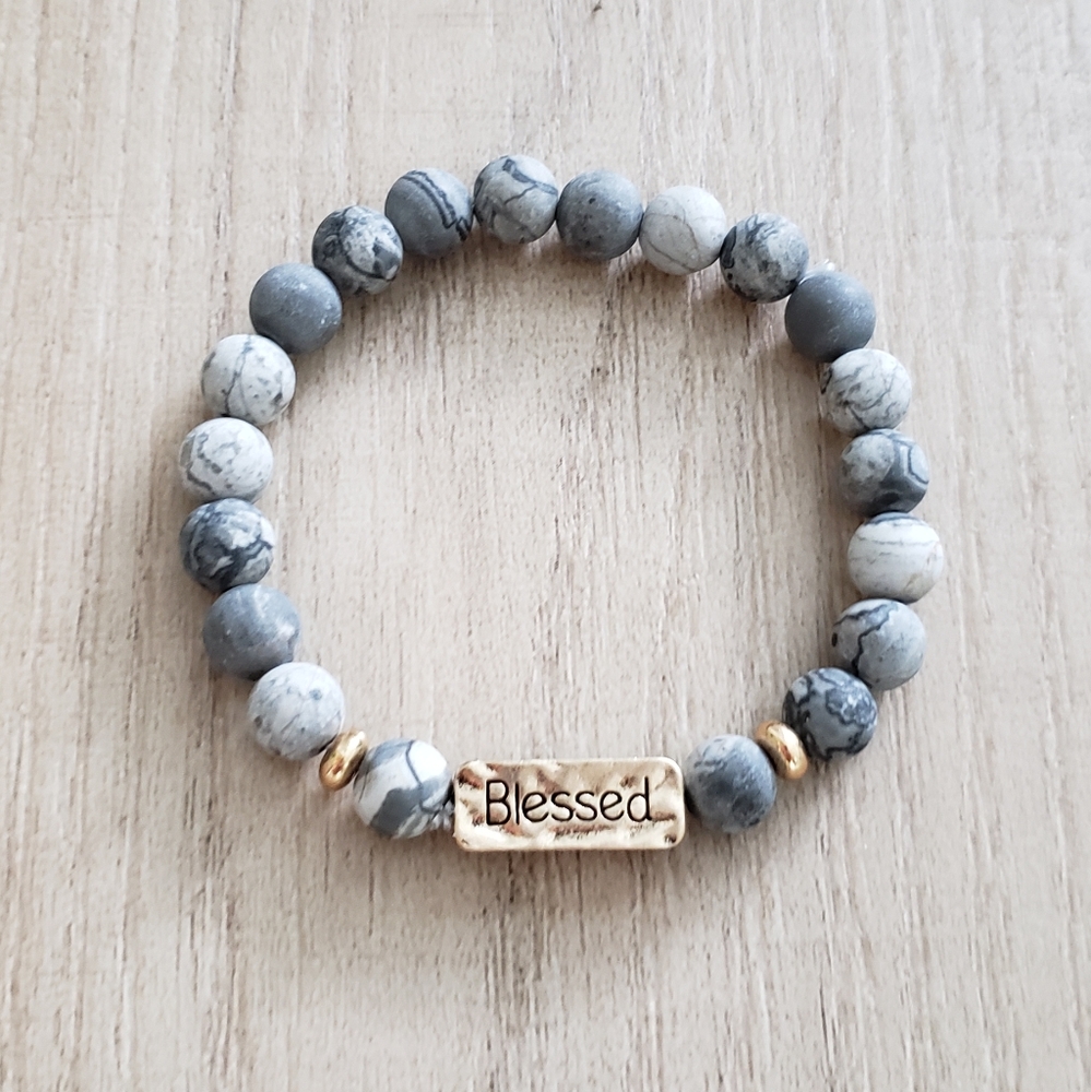 NWT stone bracelet "blessed"
